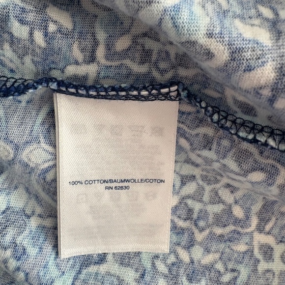 Lands' End Blue 100% Cotton Summer Dress / Shift / Swimsuit Coverup with pockets - Picture 4 of 5